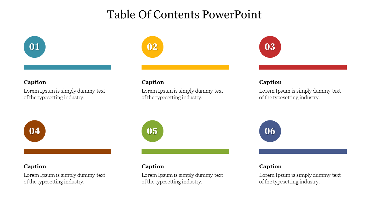 Table Of Contents PowerPoint